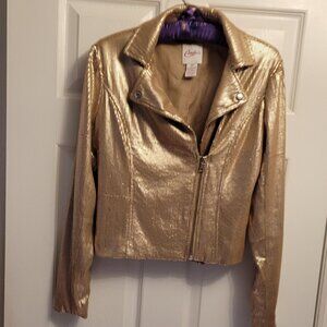 Candie's Metallic Sequin Moto Jacket EUC!